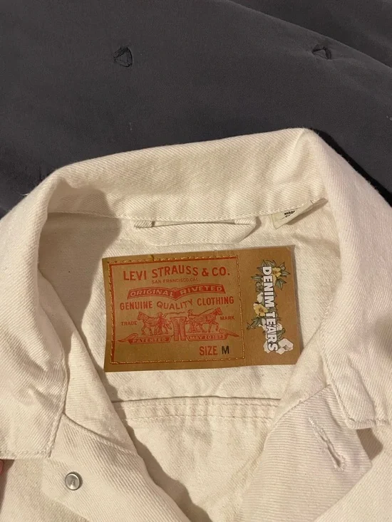 Levi's x Denim Tears Men's Off-White Denim Jacket - Picture 3 of 7